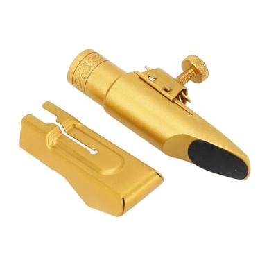 Imagem de Bocal de Saxofone Alto Sax, Bocal de Saxofone Alto Eb Tampa Deslizante Bocal de Saxofone 6C Fosco de Latão, Substituição de Tom Brilhante e Focado para Profissionais e Iniciantes