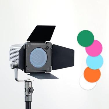 Imagem de Porta de Celeiro Com Grade de Favo de Mel e Filtros de Gel de 4 Cores para Fotografia de Estúdio Profissional, Porta de Celeiro de 4 Folhas para Kit de Acessórios de Refletores