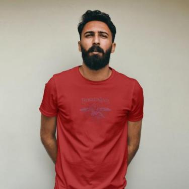 Imagem de Camiseta Masculina Casual Estampada Moderna Polo Blu Malha Algodão do 