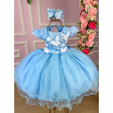 Imagem de Vestido Marie Jardim Encantado  Jardim  Borboletas Azul Bebê - mary ki