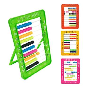 Imagem de Abaco Plastico Contador Escolar 100 Bolinhas 18x14 Sortido - Matemátic