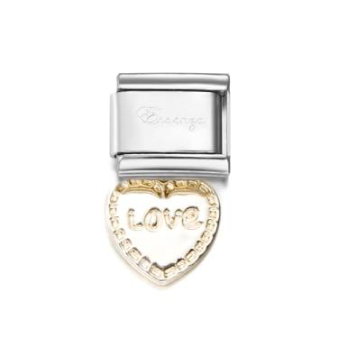 Imagem de RINHOO Pulseira italiana de 9 mm para iniciantes com pingente italiano com elos modulares de aço inoxidável entrelaçados em prata, Medium, Aço inoxidável, Sem Pedra Preciosa