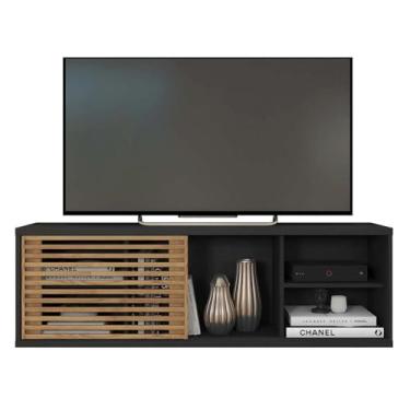 Imagem de Rack Bancada Para Tv 55 Polegadas Preto Multiverso Caemmun