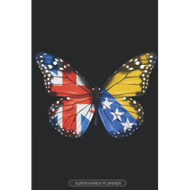 Imagem de Planner: Great Britain Bosnia & Herzegovina Butterfly Combined Flag For British Bosnian