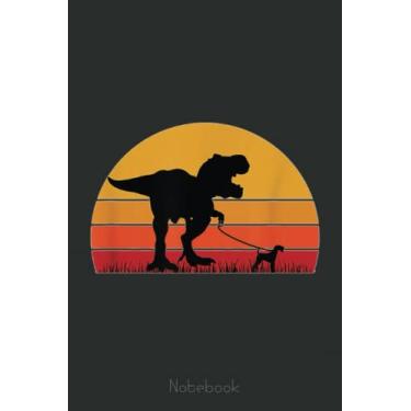 Imagem de Walking Airedale Terrier Tyrannosaurus Dog Puppy Notebook: Cute Trendy Dinosaur Wide Ruled Paper Notebook Journal | Pretty Wide Blank Lined Workbook ... for Home School College for Writing Notes