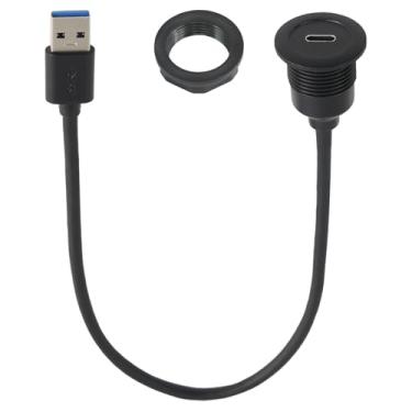Imagem de PENGLIN Adaptador conversor USB 3.0 macho para USB-C fêmea, cabo de extensão USB-A para tipo C suporta transferência de dados e carregamento para painel de carro desktop (12 polegadas)