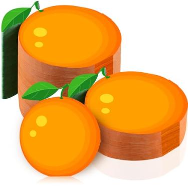 Imagem de Henoyso 100 guardanapos laranja pequenos fofos guardanapos de festa de chá de bebê descartáveis guardanapos de coquetel laranja suprimentos de festa decorações para jantar piquenique churrasco