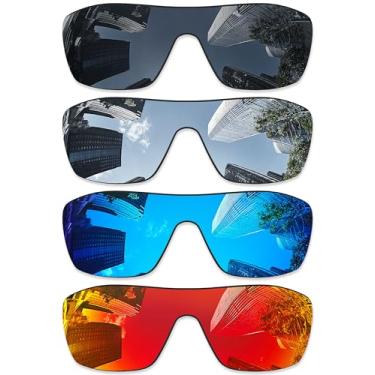Imagem de Combine8 4 peças de lentes de reposição ploarizadas para óculos de sol Oakley Turbine Rotor OO9307 - preto + titânio prata + azul gelo + vermelho fogo