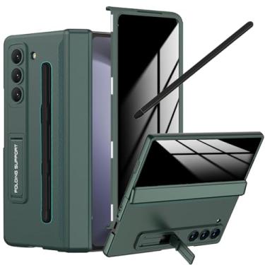 Imagem de YQODSZ Capa para Samsung Galaxy Z Fold 5 com protetor de tela de privacidade, suporte para caneta S e Stylus, proteção de dobradiça e câmera