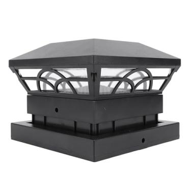 Imagem de Luz de Poste Solar Externa, Luz de Poste de Cerca Movida a Energia Solar à Prova D'água de 4 LED, Iluminação Branca Quente/branca Fria para Decoração de Pátio de Jardim, Luzes de