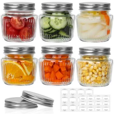 Imagem de Cehomi potes de vidro com tampas - potes de conservas vintage de 8 onças, potes de decapagem para geleia, geléia, mel, picles, temperos, conservante essencial para armazenamento doméstico e