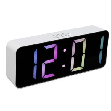 Imagem de Despertador Colorido Com Tela Sensível Ao Toque LED, Sensor de Luz Inteligente, Alarme Duplo, Display de Temperatura, Relógio de Quarto, Com Grande Número de Exibição de Tempo