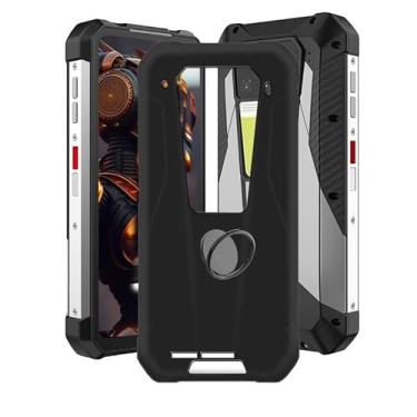 Imagem de Capa para Unihertz 8849 Tank 3 Pro com [suporte de anel de rotação de 360°], capa de silicone macio antiarranhões para Unihertz 8849 Tank 3 Pro, capa à prova de choque AQGGIIXY - preta