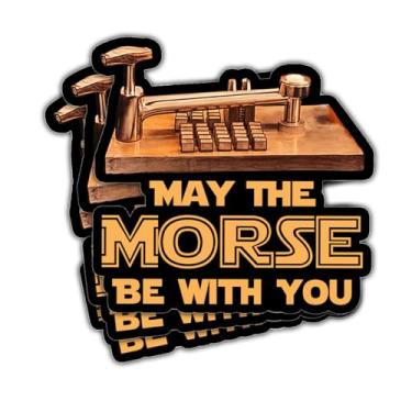 Imagem de 3 peças Adesivo de código morse que morse esteja com você presentes de rádio amador para operadores de rádio amador amador rádio amador adesivo de presente para garrafa de laptop telefone carro