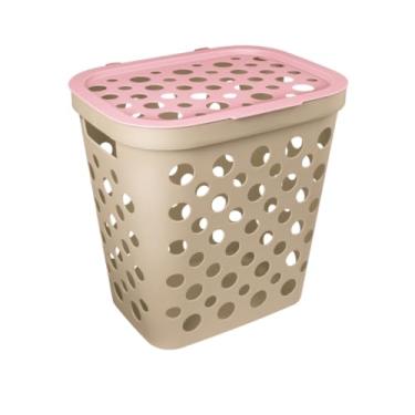 Imagem de Cesto de Roupa Ventilado Organizador 30L Quarto do Bebê (rosa)