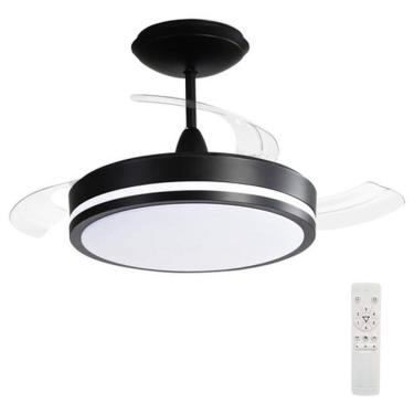 Imagem de Ventilador Teto Retratil Controle Remoto 91cm Preto Bivolt