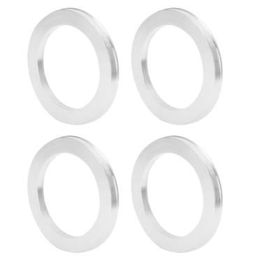 Imagem de INFINAUTO Anéis centralizados no cubo da roda do carro OD 108,1 mm para ID 79,6 mm eixo central de rodas amortecedores Hubrings liga de alumínio tom prata durável