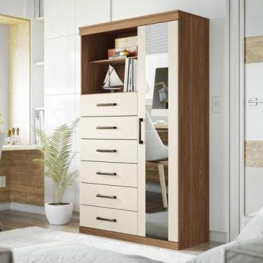 Imagem de Multi  Comoda Maraba Santos Andira 1.6 Jatoba/Areia com Espelho - Sant