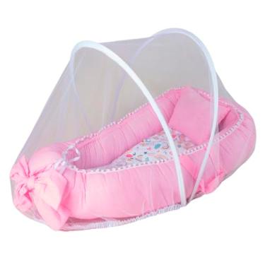 Imagem de Ninho Redutor de Berço para Bebê com Mosquiteiro Protetor Menina Menino (Arco Iris)