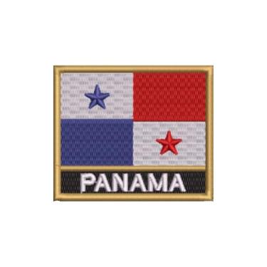 Imagem de BP0102N-001 Bandeira Panamá Patch Bordado 7,5×6,3cm (D-Arquivo Matriz para bordar.)