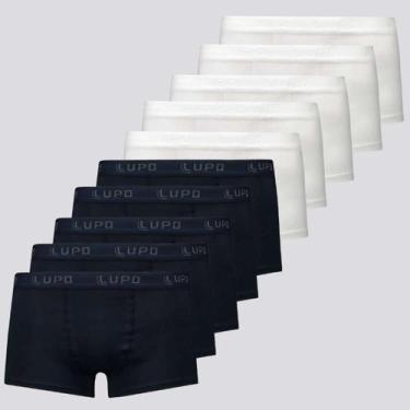 Imagem de Kit de 10 Cuecas Sunga Lupo Algodão Branco e Marinho, P