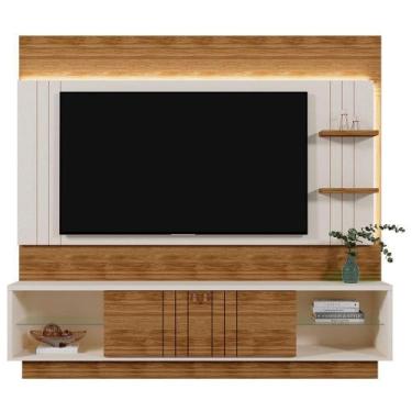 Imagem de Estante Home Guaíba 200cm para TV até 65 - Mobler, Pérola Metalizado/A