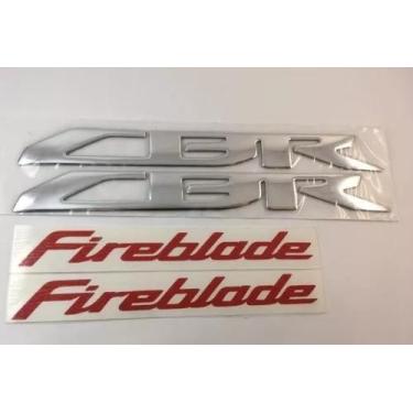 Imagem de Adesivo Carenagem Honda Cbr Fireblade Par Cromado Vermelho - Resitank