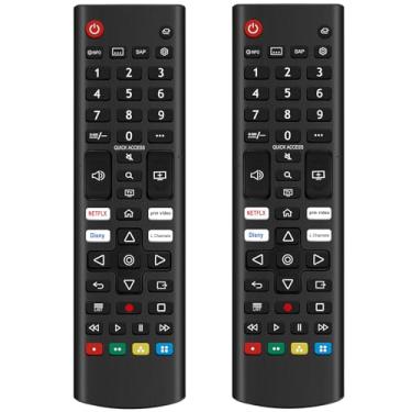 Imagem de Pacote com 2 AKB76040302 controle remoto universal de substituição compatível com LG Smart TV UHD TV UP70 UP75 UP76 UP80 UP87 Series OLED TV A1 A2 B1 B2 C1 C2 G1 G2 Z2 ZX Series QNED Mini-LED TV