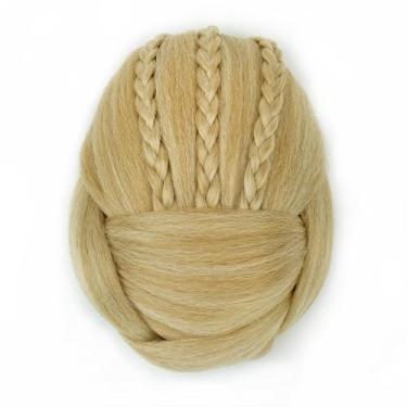 Imagem de IMISSU Cobertura de cabelo trançado chignon dançarina rosquinha pedaços de cabelo scrunchies coque de cabelo peruca grampos updo (M3 Loira Cinza)