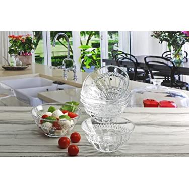 Imagem de Circleware Living Spaces Tigelas para servir, conjunto de 6, copos para frutas, salada, punco, bebida, sorvete, sobremesa, comida e melhores presentes de decoração, 236 ml, transparente