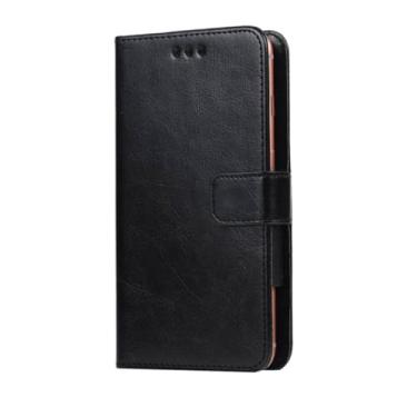 Imagem de FZYM PU carteira de couro flip capa protetora para Ulefone Note 14 4 GB, capa flip magnética com slots de cartão e capa de suporte para Ulefone Note 14 4 GB (6,6 polegadas) - preto