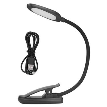 Imagem de Clip On Light Lâmpada de Leitura Com 3 Nível Ajustável 360 ° Flexível Gooseneck Clamp 6 LED Beads Portátil Mini Design Key Switch Controle USB Carregamento para Mesa Cabeceira