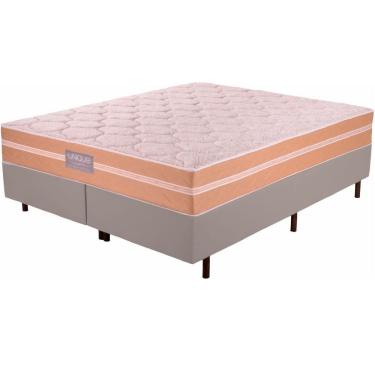 Imagem de Cama Box Casal Queen Unique Strong em molas ensacadas individualmente altura de 63 cm largura 158 Bege