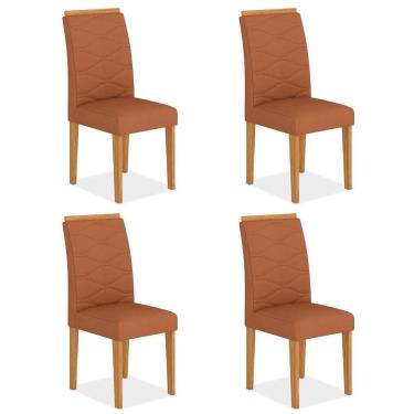 Imagem de Kit 4 Cadeiras Estofadas Everest Comfort Cinamomo/suede Terracota - Ma