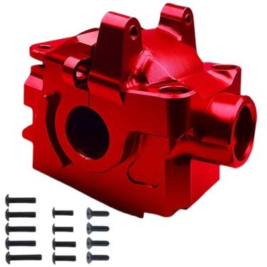 Imagem de Upgrades RC Transmission Case Gearbox Parts Suitable for 1/10 Slash Hoss Rustler Stampede VXL 4X4 XO-1,Aluminum Gearbox Differential Housings Upgrades,Replace #6881,Red