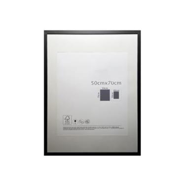 Imagem de Porta Retratos Quadrado de Vidro com Paspatur Expositor para Fotos 70x50 Versátil para Parede ou Balcão Outlet dos Quadros (Preto)