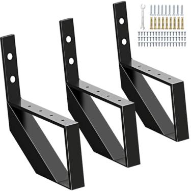 Imagem de Zwinz Elevador de escada de aço com 1 degrau, longarinas de metal para deck de altura de 30 cm, degraus de varanda de aço para escadas externas, pacote com 3