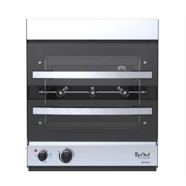 Imagem de Forno Assador Rotativo a Gás 3 Espetos de Embutir Top Chef Inox - Venax