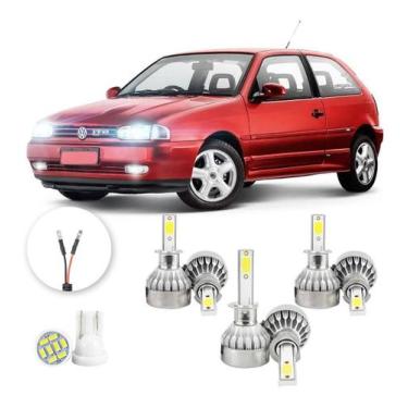 Imagem de Lampadas Led Volkswagen Gol Gti 1996 A 2000 H3 H1 H3 20000lm - V10, Br