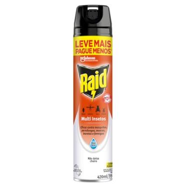Imagem de Inseticida Aerossol Multi-Insetos Base Água sem Perfume Raid Frasco 420ml Spray Leve Mais Pague Menos