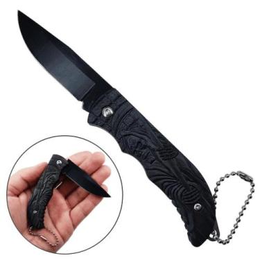 Imagem de Canivete de Aço Inoxidável com Lâmina de 7cm, Estampa Caveira e Cabo d