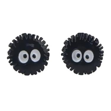 Imagem de Brincos japoneses japoneses de chaminé de fuligem sprites espiritos Gremlins Dust Bunnies desenho animado anime fofo kawaii brincos de orelha, Esmalte, Esmalte