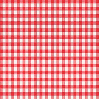Imagem de Magic Cover Toalha de mesa redonda de plástico quadriculado vermelho/branco