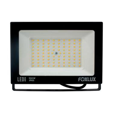 Imagem de Refletor Led Bivolt Foxlux, Preto, 100W, 3000K