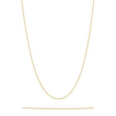 Imagem de Colar Cordão Rommanel Elo Cadeado Fino Delicado Banhado A Ouro 18k 531