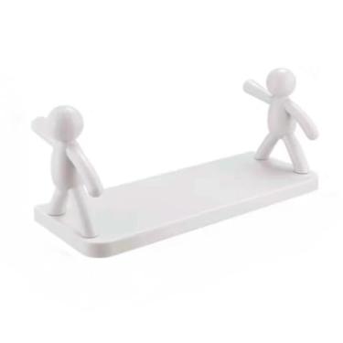Imagem de Mini Prateleiras Suportes Organizadores Com Adesivo Para Banheiro Cozinha Quarto(- 1PÇ,Mini Prateleira Bonecos)