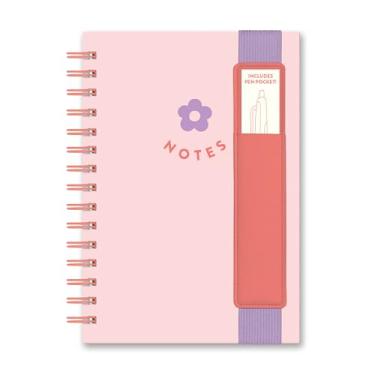 Imagem de Studio Oh! Oliver Spiral Notebook with Pen Pocket, 5.75" x 8.75", Cute Cover Daily Planner, Hardcover Journal Notepad, 160 Page Lined Paper, 100 GSM Paper Weight, Lay-Flat Notebook, Pretty Posy