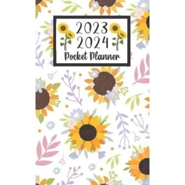Imagem de 2023 2024 pocket planner For Purse Sunflower Lovers: 2 year Pocket Calendar January 2023 to December 2024 | 24 Months Monthly Planner & Organizer For ... Holidays | Sunflower Floral Pattern cover