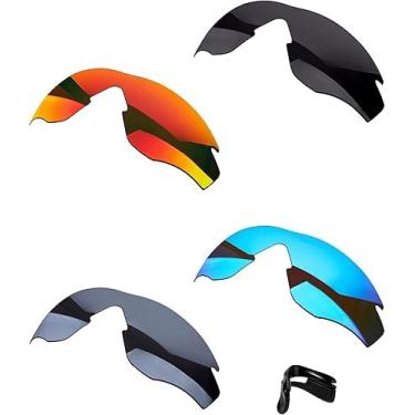 Imagem de OOWLIT 4 pares de lentes de óculos de sol e almofadas de nariz de substituição compatíveis com armação Oakley M2 OO9212 polarizada