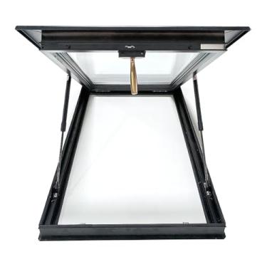 Imagem de Claraboias e janelas de telhado; claraboia - quadrada/retângulo; claraboias de telhado; claraboia montada na divisória de ventilação manual, liga de alumínio + claraboia de vidro duplo (tamanho 5) (76